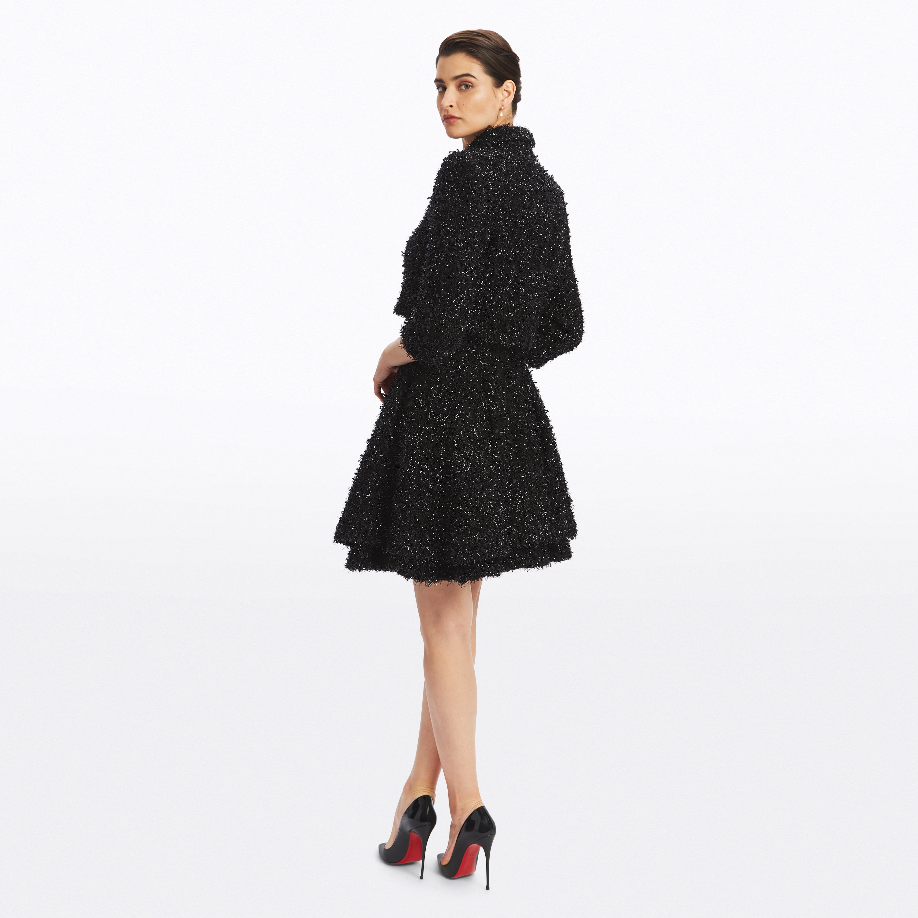 Cassandra Lurex Tweed tiered Poplin Mini