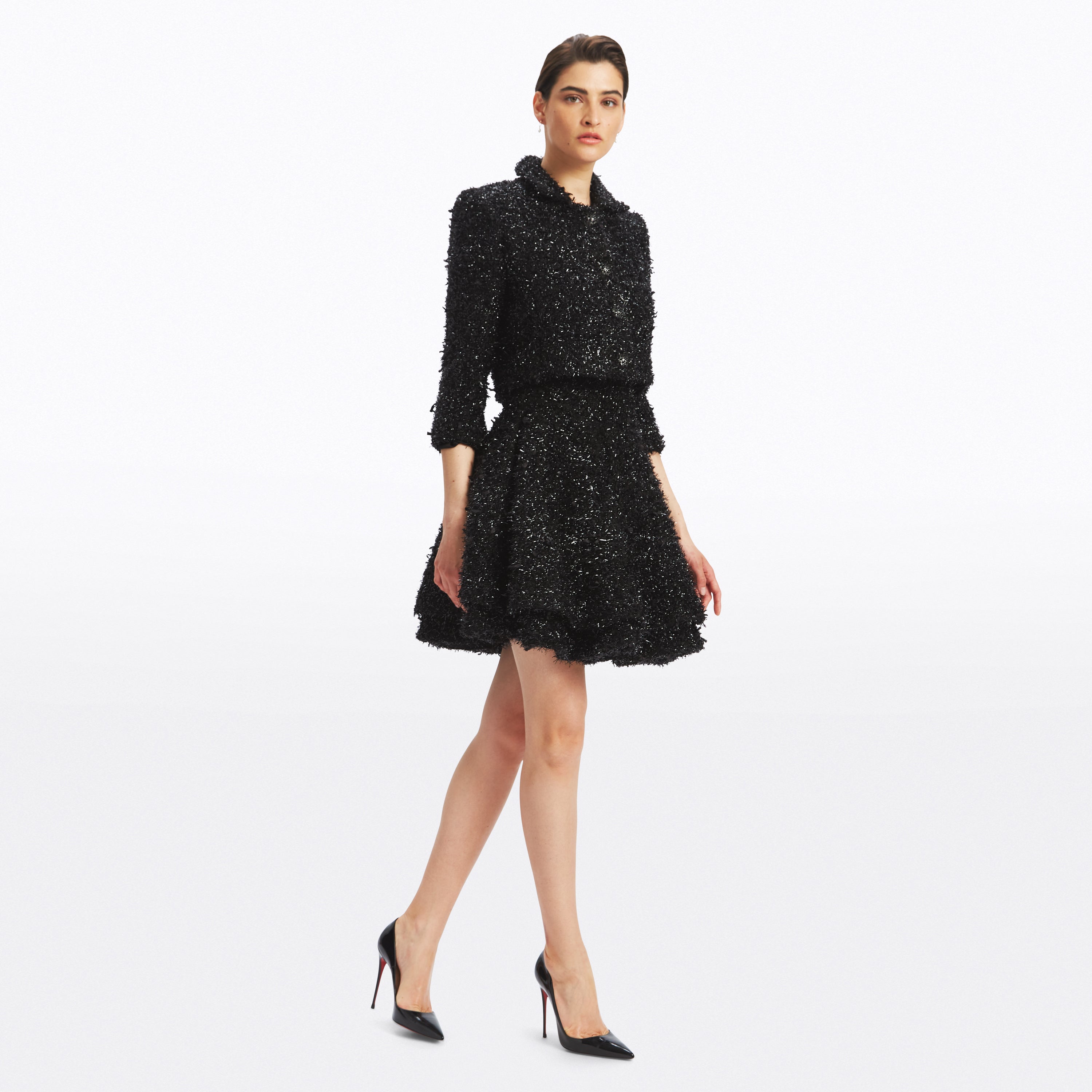 Cassandra Lurex Tweed tiered Poplin Mini